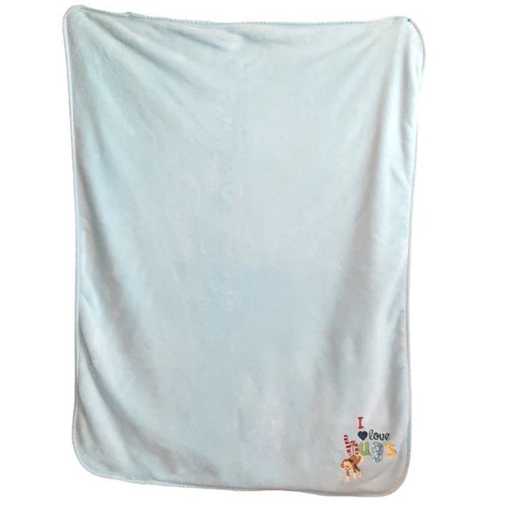 Northpoint Baby Monkey I Love Hugs Blue Lovey Security Blanket 37" X 29" - Picture 2 of 7